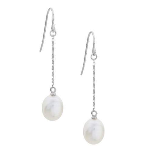 Freshwater Cultured Pearl Earrings in Sterlin [2CPFE0486]