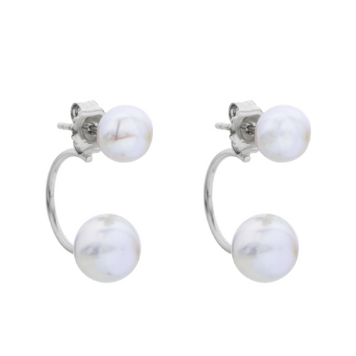 Freshwater Cultured Pearl Earrings [2CPFE0484]