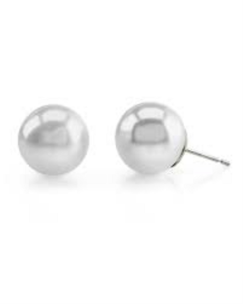 Freshwater Pearl Button Stud Earrings [2CPFE0192]