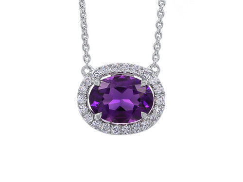Amethyst and Diamond Pendant Necklace [2DAMY0251]