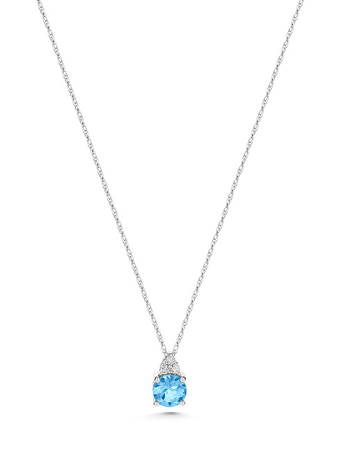 Birthstone Aquamarine Pendant Necklace [2DAQU0161]