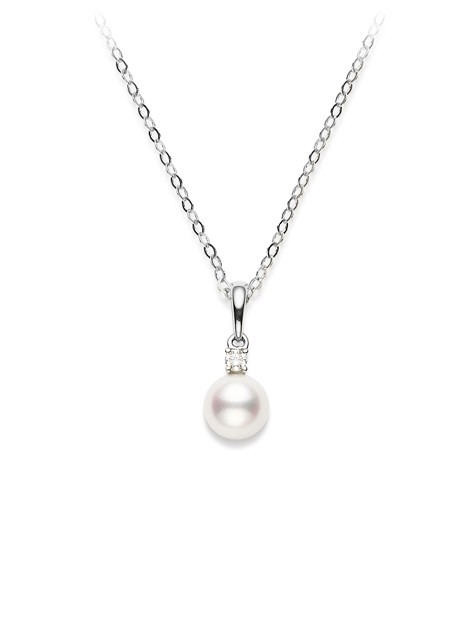 Cultured Pearl and Diamond Pendant [2DCPX0364]