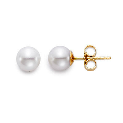 Cultured Pearl Earrings in 14k Yellow Gold [2ECP20882]