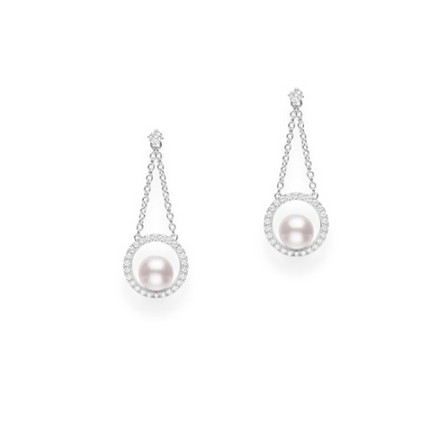 Pearl And Diamond Earrings [2ECPX1555]