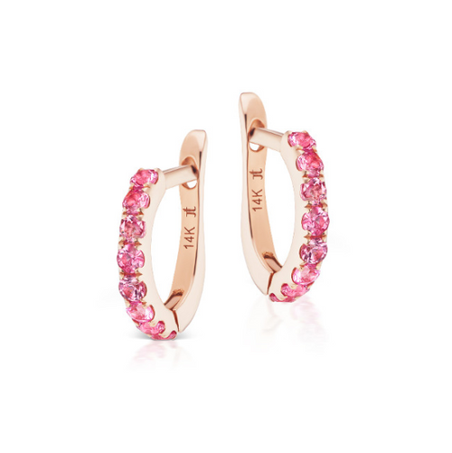 Cirque Pink Spinel Tiny Hoop Earrings [2EGEM2892]