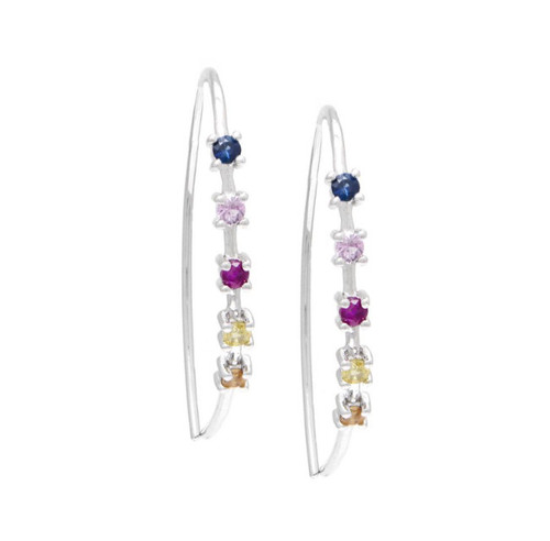 Gemstone Hoop Earrings [2EGEM3041]