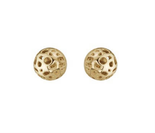 Pierced Ball Earrings in 14k Yellow Gold [2EGP23452]