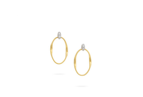 Diamond Oval Link Drop Earrings [2EGPX4193]