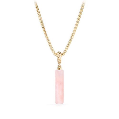 Barrel Charm in Pink Opal with 18K Gold [2YENH0229]