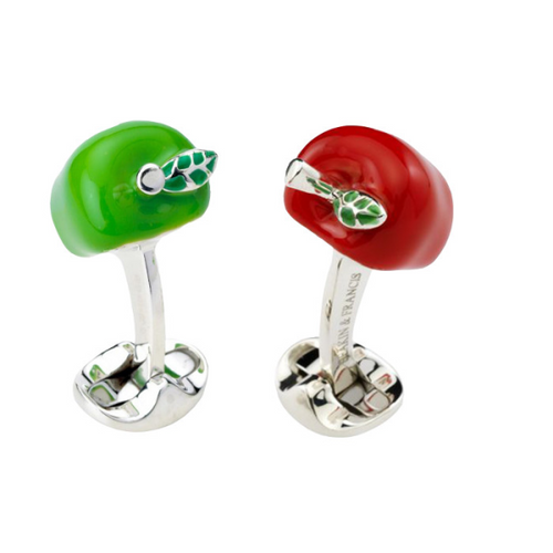 Green and Red Apple Cufflin [2YGCL0047]