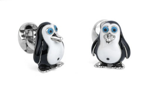 Penguin Cufflinks in Sterli [2YGCL0178]