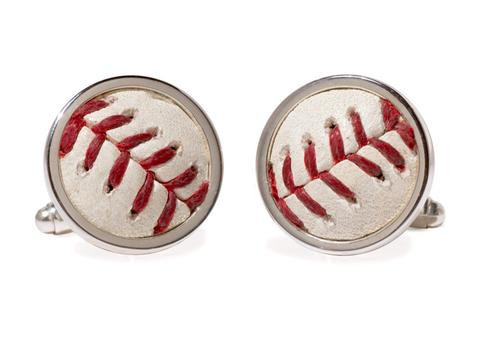Red Sox Used Ball Cuff Links in Sterling Silv [2YGCL0190]