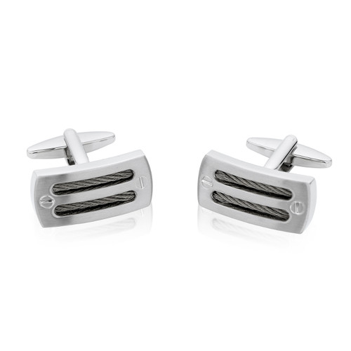 Two Row Rope Design Cufflinks [2YGCL0306]