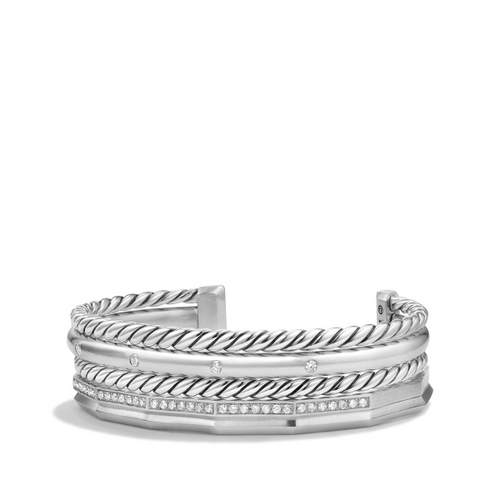 Stax Narrow Cuff Bracelet with Diamonds [2YSDB0178]