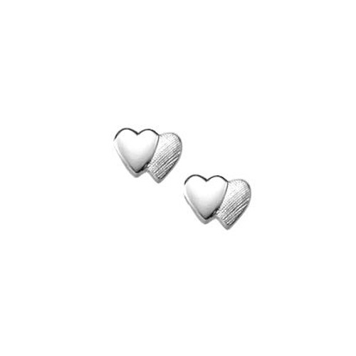 Double Heart Baby Earrings [2YSEA0458]