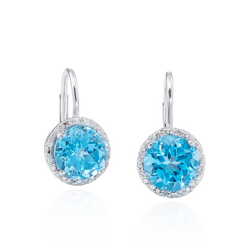 Blue Topaz and Diamond Earrings [2YSEA0815]