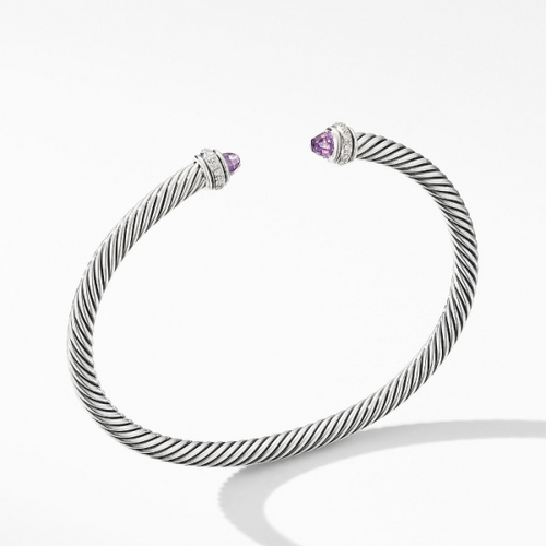 CableBracelet with Amethyst and Diam [2YSGB0228]