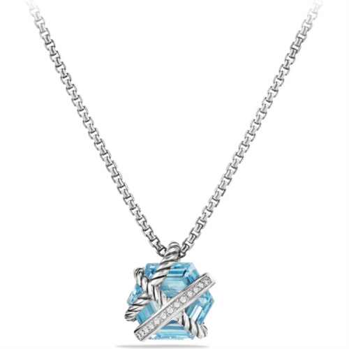 Necklace with Blue Topaz and Diamonds [2YSGD0470]