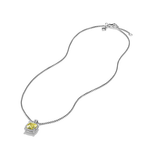 Chatelaine Pave Bezel Pendant Necklace with L [2YSGD0529]