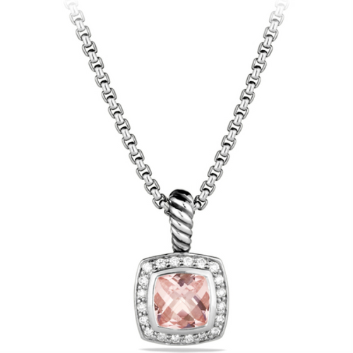 Pendant Necklace with Morganite and Diamonds [2YSGN0007]