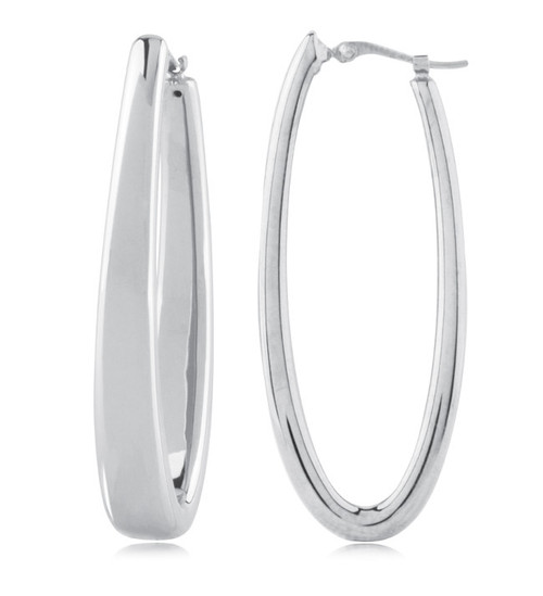 Long Oval Oblong Hoop Earrings [2YSHP0617]