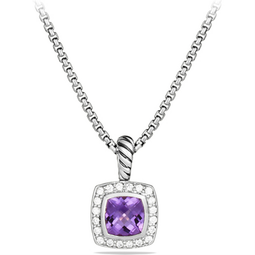 Pendant Necklace with Amethyst and Diamonds [2YSNK8395]