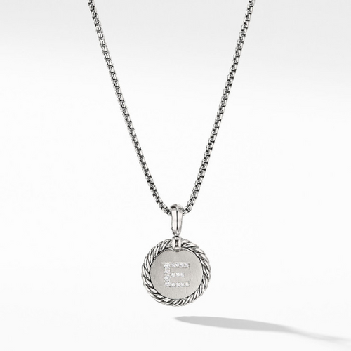 Initial Charm Necklace with Diamonds [2YSPD0748]