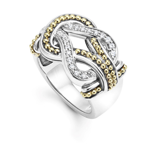 LARGE TWO TONE KNOT DIAMOND RING [2YSRG5589]
