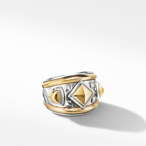 Bold Renaissance Wide Ring with 18K Yellow Go [2YURR1409]