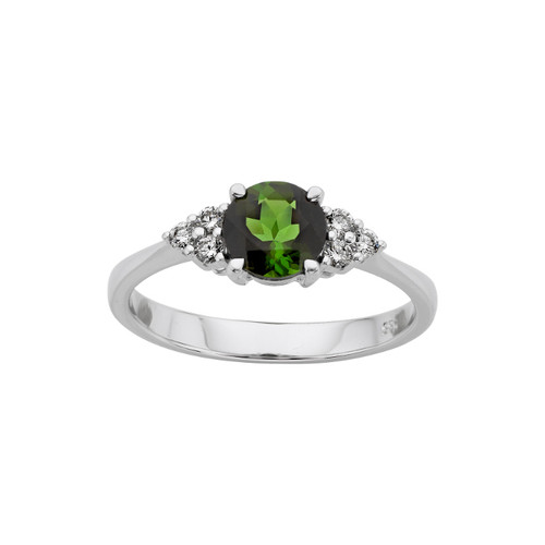 Green Tourmaline and Diamond Ring [3LGDR1292]