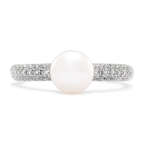 Cultured Pearl and Diamond Ring [3LPRD0540]
