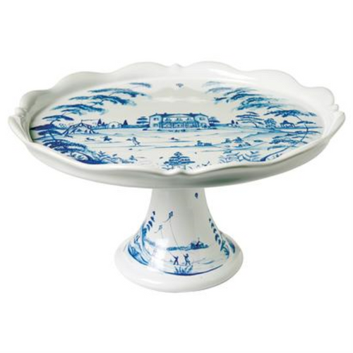 Country Estate Blue Cake Stand. [6GIFT3863]