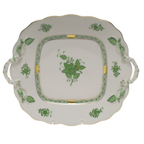 Chinese Bouquet Green Cake Plate [6GISV0139]