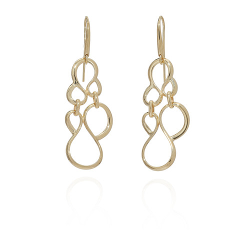 Gold Lily Drop Earrings [JEOTH0070]