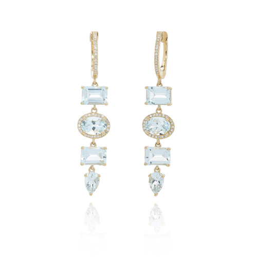 Aquamarine & Diamond Earrings [JEOTH0096]