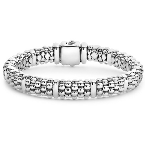 9MM SILVER STATION CAVIAR BRACELET [2YSBR9207]