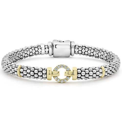 Enso Two Tone Circle Diamond Bracelet [2YSDB0332]