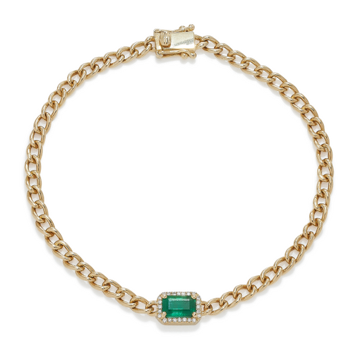 Emerald Curb Link Bracelet [JBOTH0118]