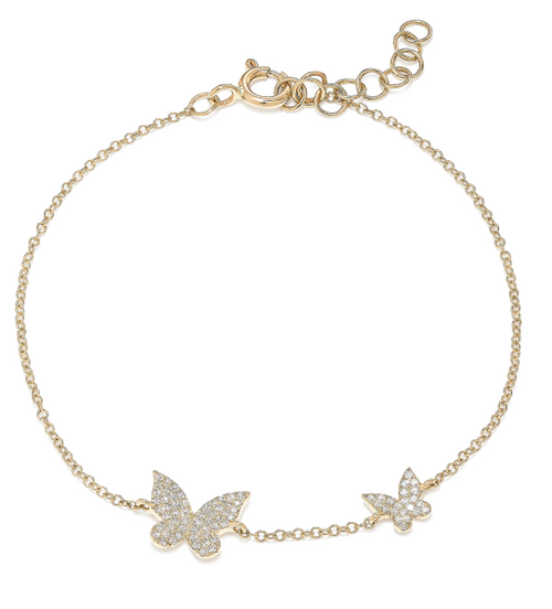 Diamond Butterfly Station Bracelet [JBOTH0116]