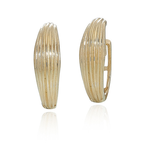 Gold Tapered Hoop Earrings [JEHOP0019]