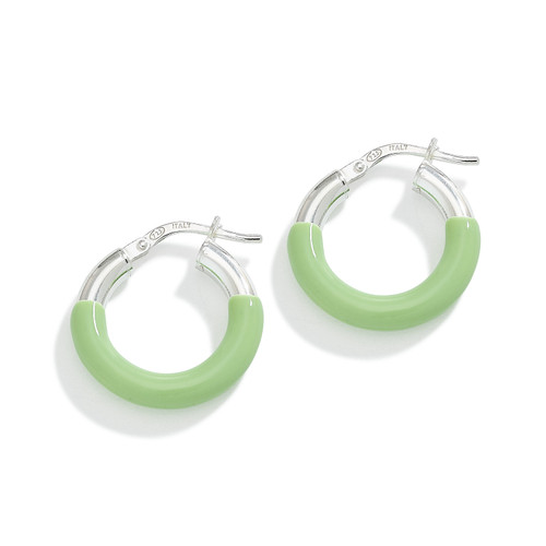 Lime Green Enamel Hoop Earring [JEHOP0083]