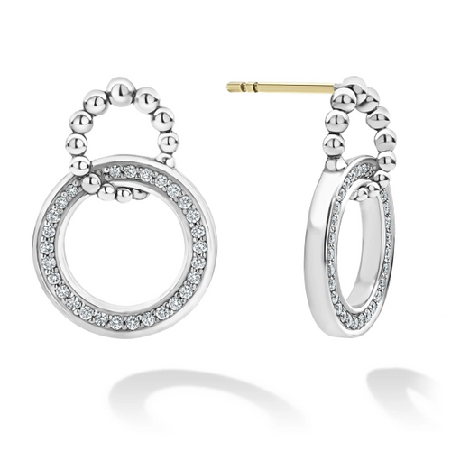 CAVIAR SPARK DOUBLE CIRCLE DIAMOND EARRINGS [JEOTH0166]