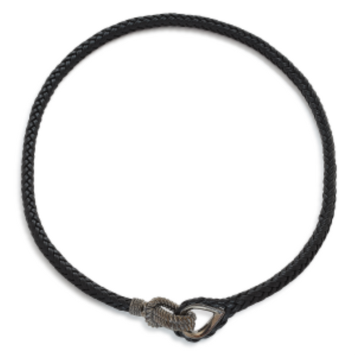 Black Italian Leather Necklace  [JNOTH0083]