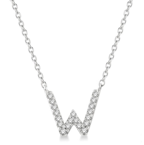 Diamond "W" Initial Pendant [JNOTH0148]