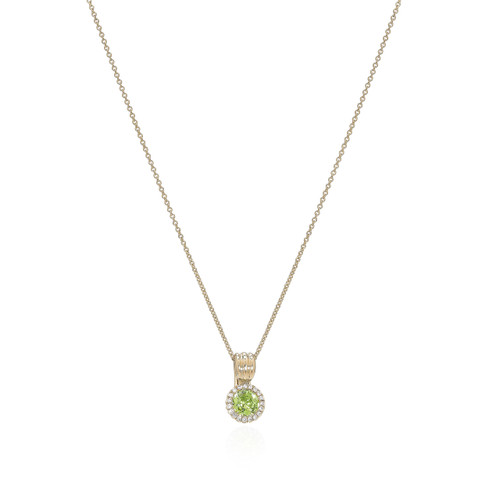 Peridot and  Diamond Pendant [JNPEN0105]