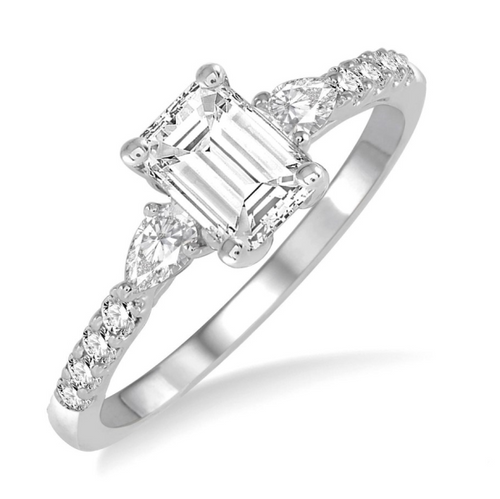 Emerald Cut Engagement Ring  [JRENG0037]