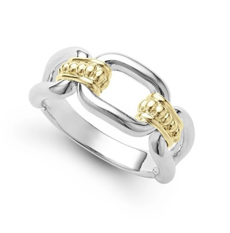 CAVIAR TWO TONE LINK RING [JROTH0099]