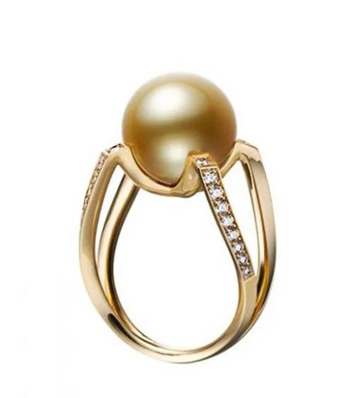 M Collection Golden South Sea Cultured Pearl Ring [JROTH0084]