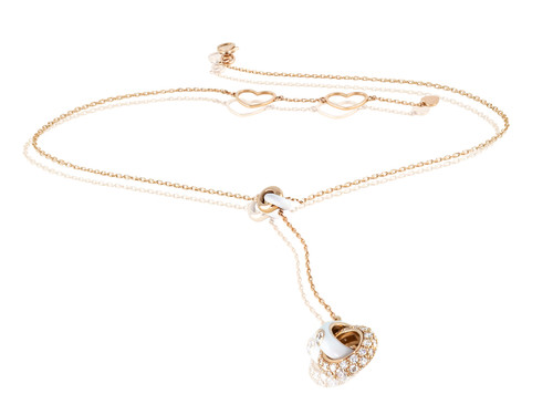 Rose Gold Diamond Y Necklace [JNOTH0076]
