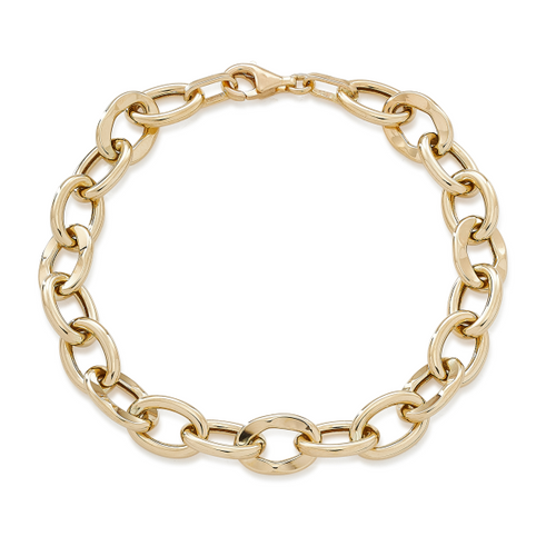 Gold Oval Link Bracelet [JBOTH0057]